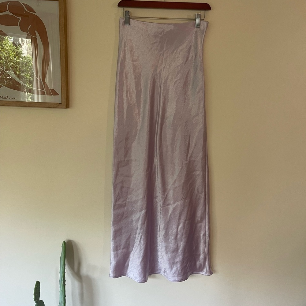 Lavender Satin Maxi Skirt